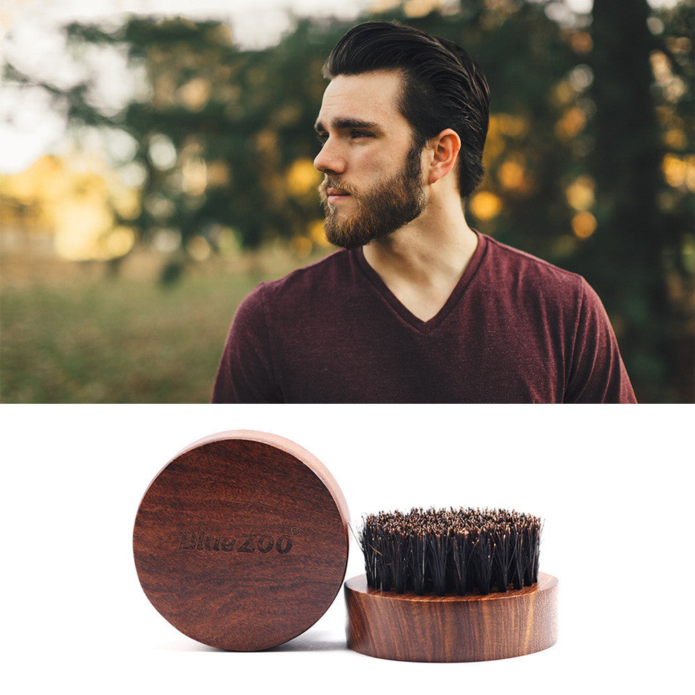 Black Gold Sandalwood Boar Bristles Beard Brush