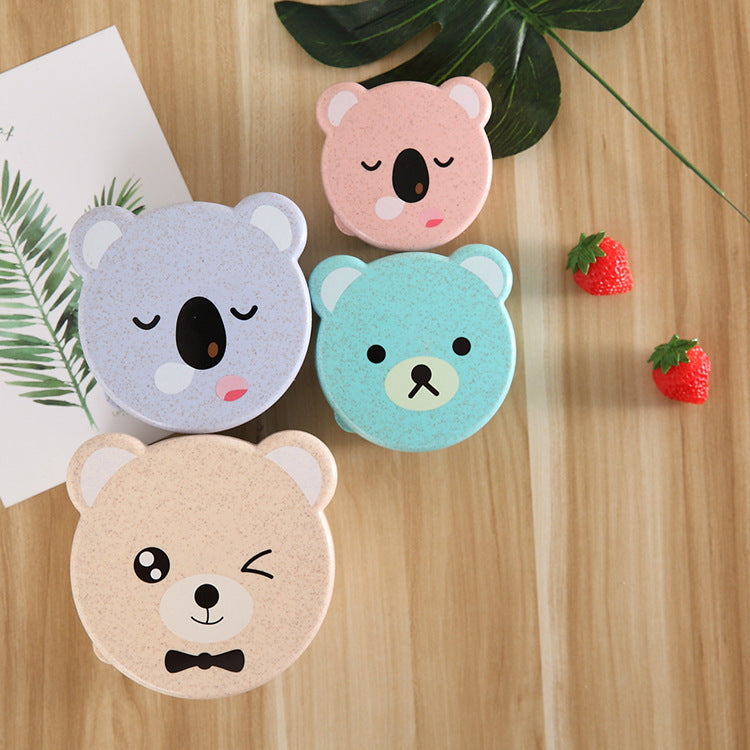 Wheat Straw Cartoon Bento Lunch Box Set for Kids - 4-Piece