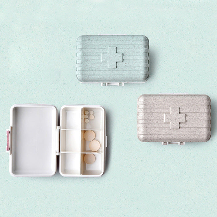 Wheat Straw Six Grid Medicine Box