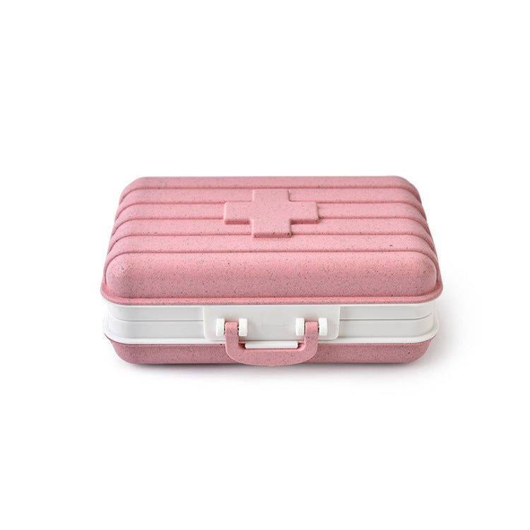 Wheat Straw Six Grid Medicine Box