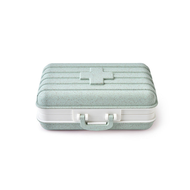 Wheat Straw Six Grid Medicine Box