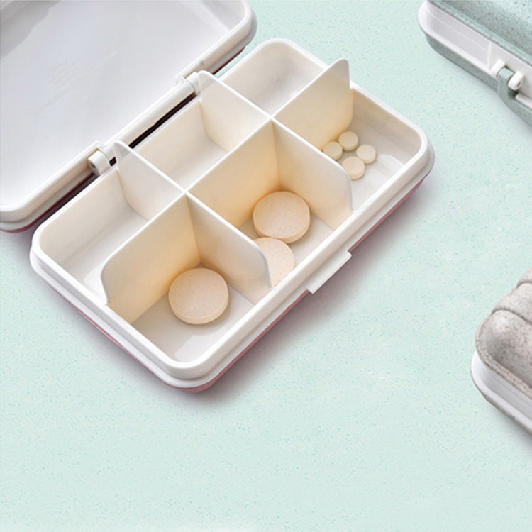 Wheat Straw Six Grid Medicine Box