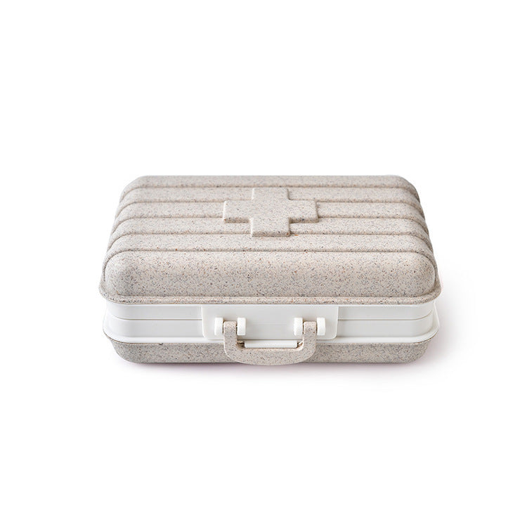 Wheat Straw Six Grid Medicine Box