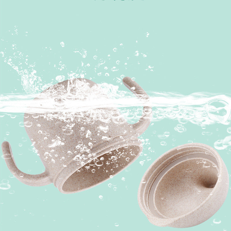 Children's Wheat Straw Leakproof Sippy Cup with Handle