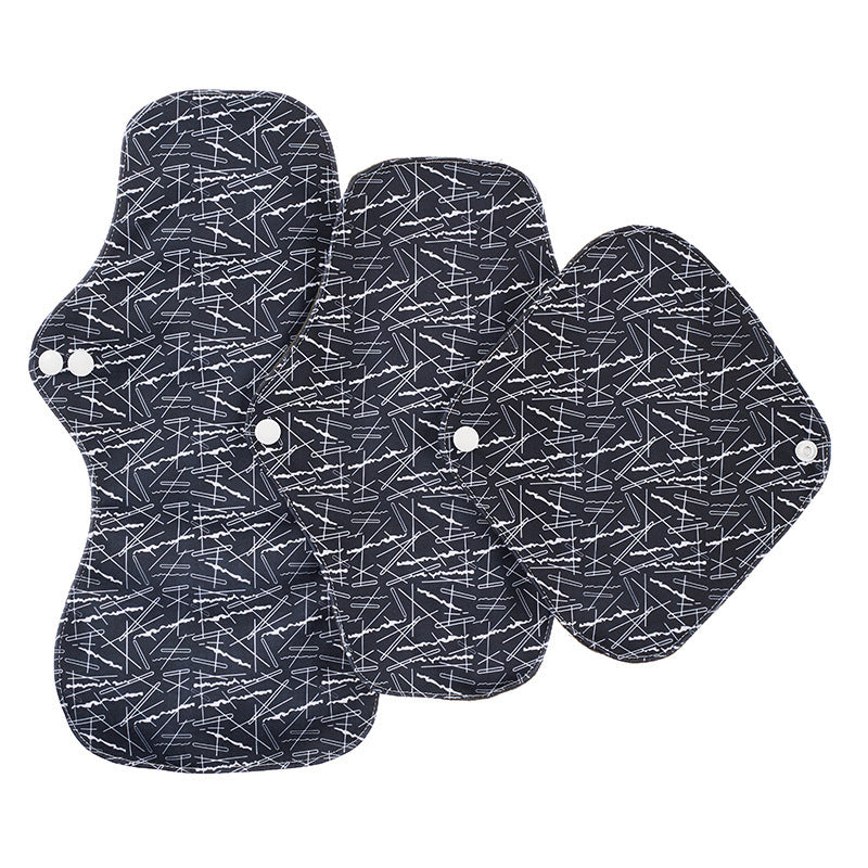 Reusable Bamboo Charcoal Menstrual Pads - 3-Pack