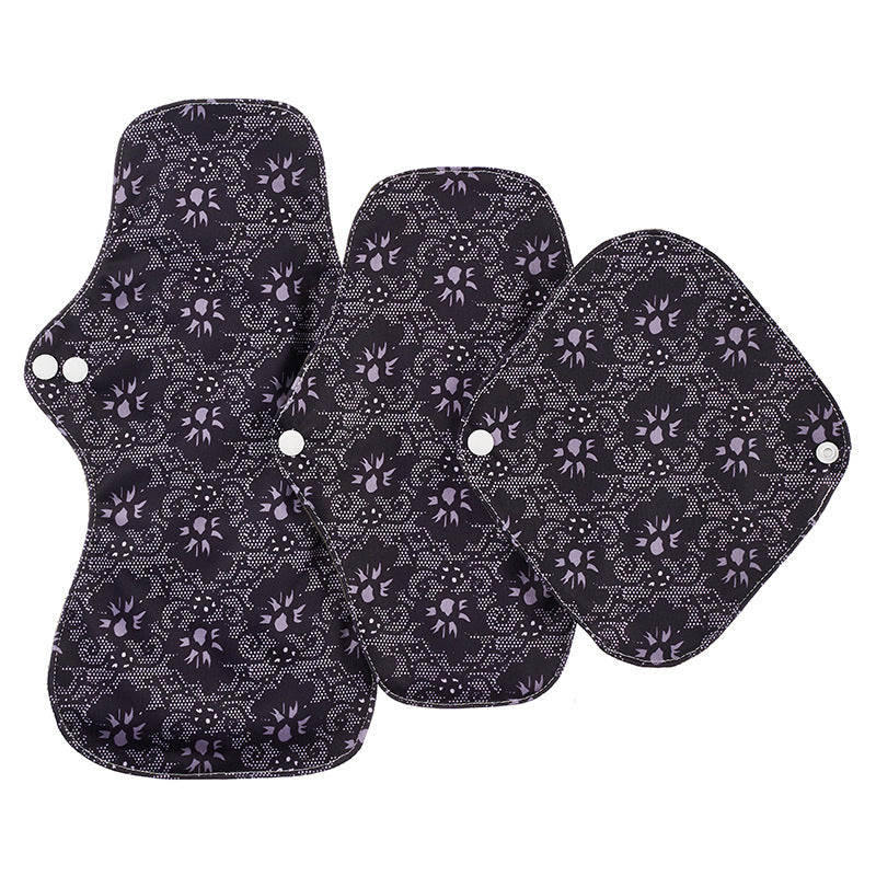 Reusable Bamboo Charcoal Menstrual Pads - 3-Pack