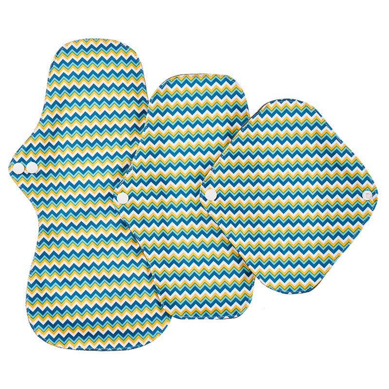 Reusable Bamboo Charcoal Menstrual Pads - 3-Pack