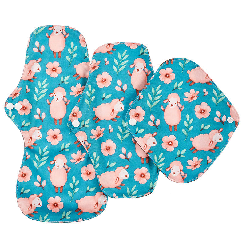 Reusable Bamboo Charcoal Menstrual Pads - 3-Pack