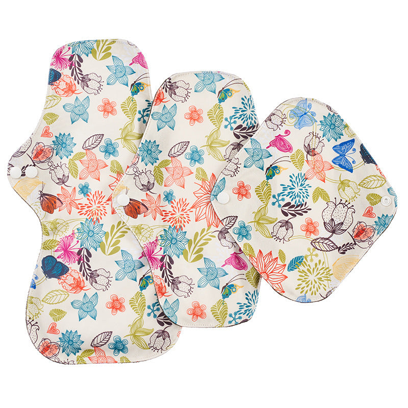 Reusable Bamboo Charcoal Menstrual Pads - 3-Pack