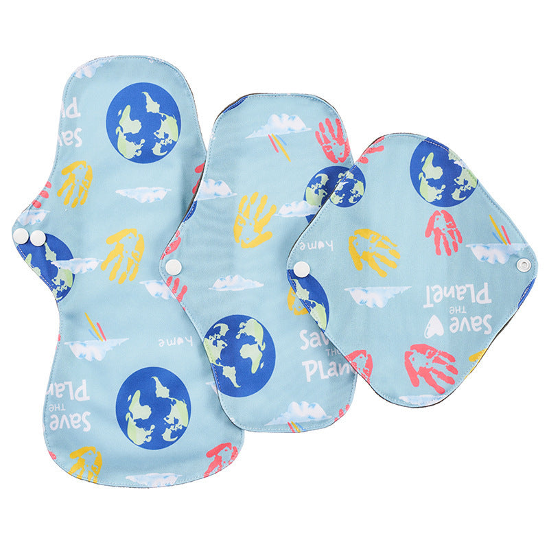 Reusable Bamboo Charcoal Menstrual Pads - 3-Pack