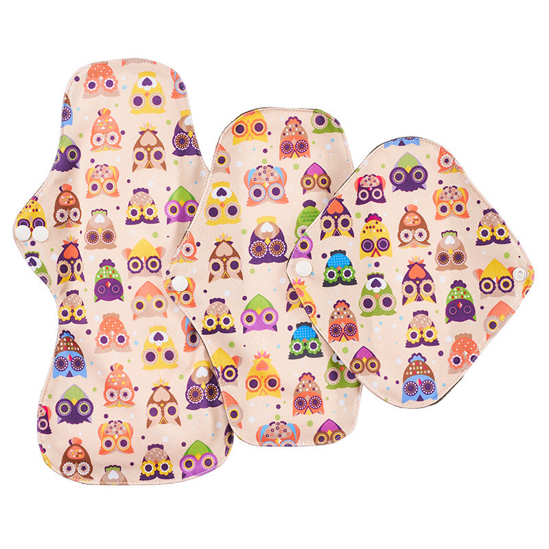 Reusable Bamboo Charcoal Menstrual Pads - 3-Pack