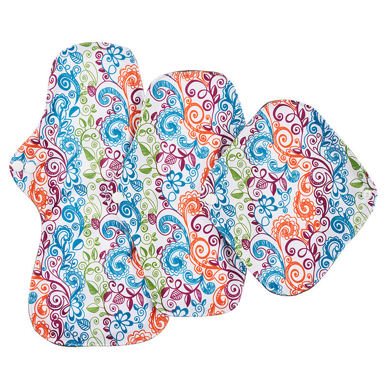 Reusable Bamboo Charcoal Menstrual Pads - 3-Pack