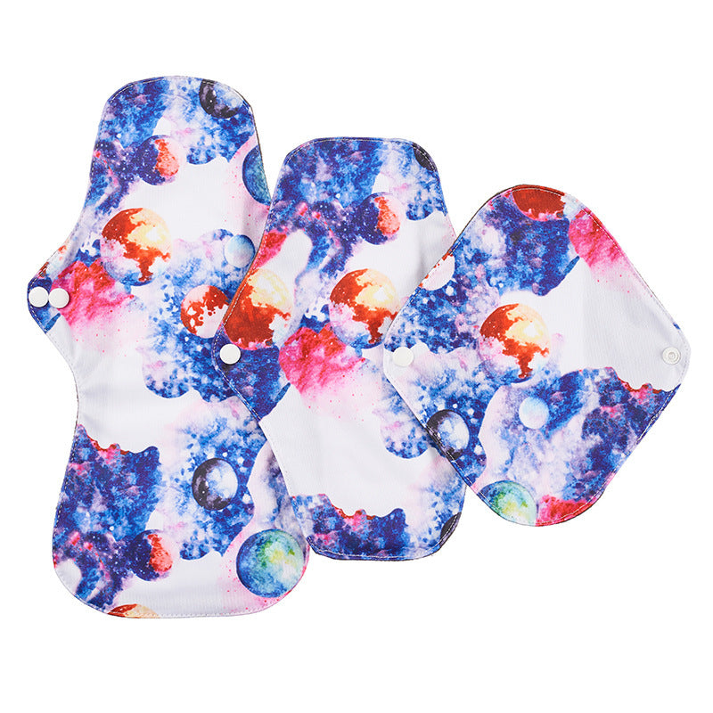 Reusable Bamboo Charcoal Menstrual Pads - 3-Pack
