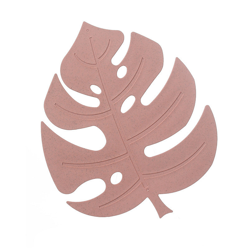 Wheat Straw Leaf-Shaped Kitchen Mat