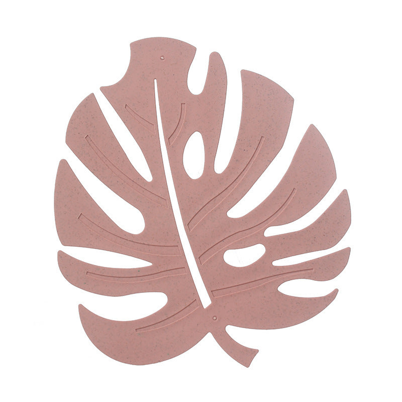 Wheat Straw Leaf-Shaped Kitchen Mat