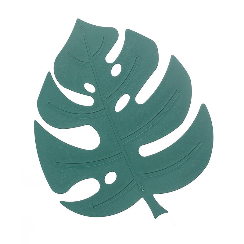 Wheat Straw Leaf-Shaped Kitchen Mat