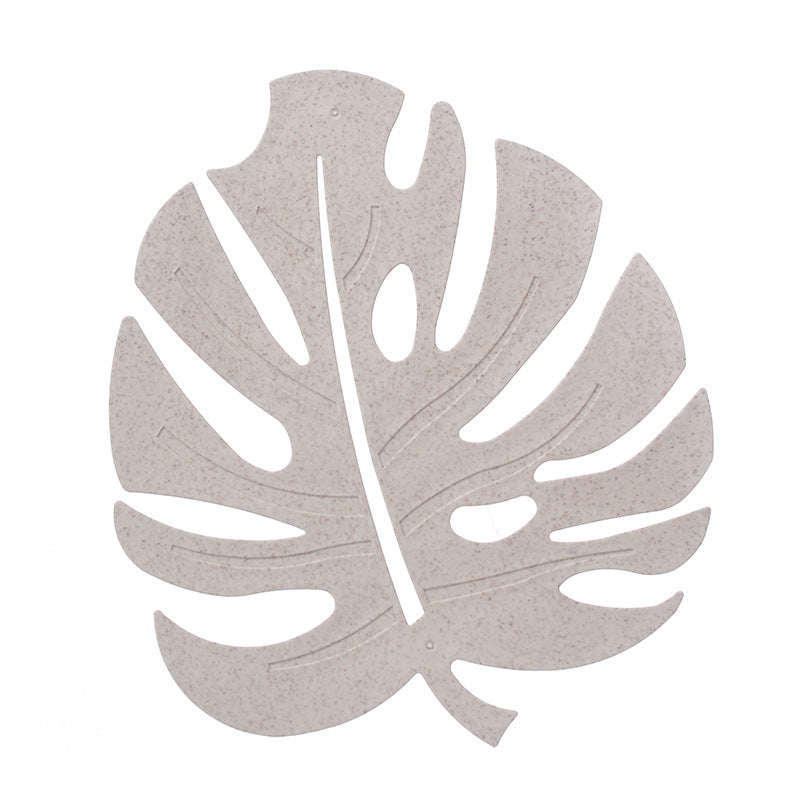 Wheat Straw Leaf-Shaped Kitchen Mat