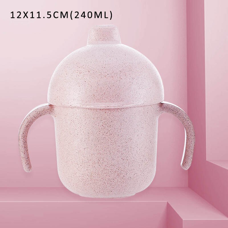 Children's Wheat Straw Leakproof Sippy Cup with Handle