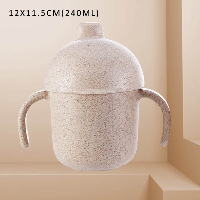 Children's Wheat Straw Leakproof Sippy Cup with Handle