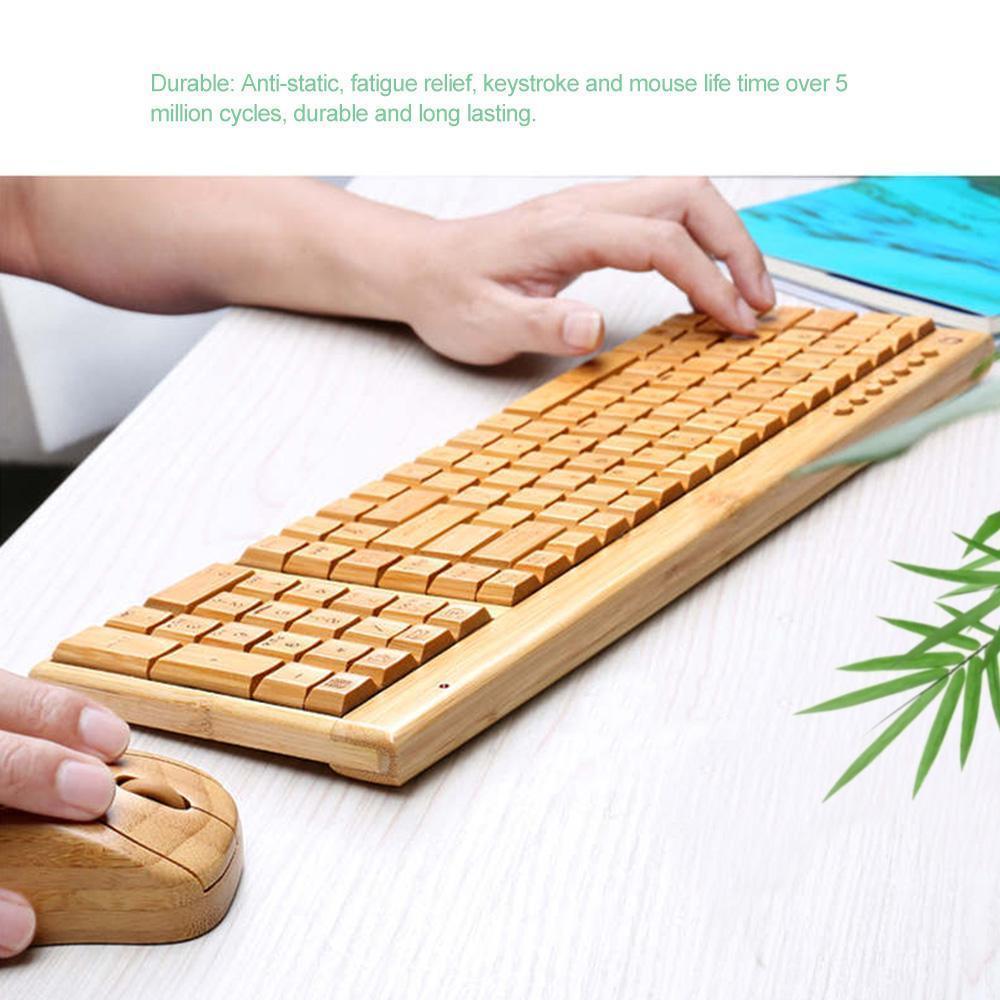 Bamboo Wireless Keyboard and Mouse Set