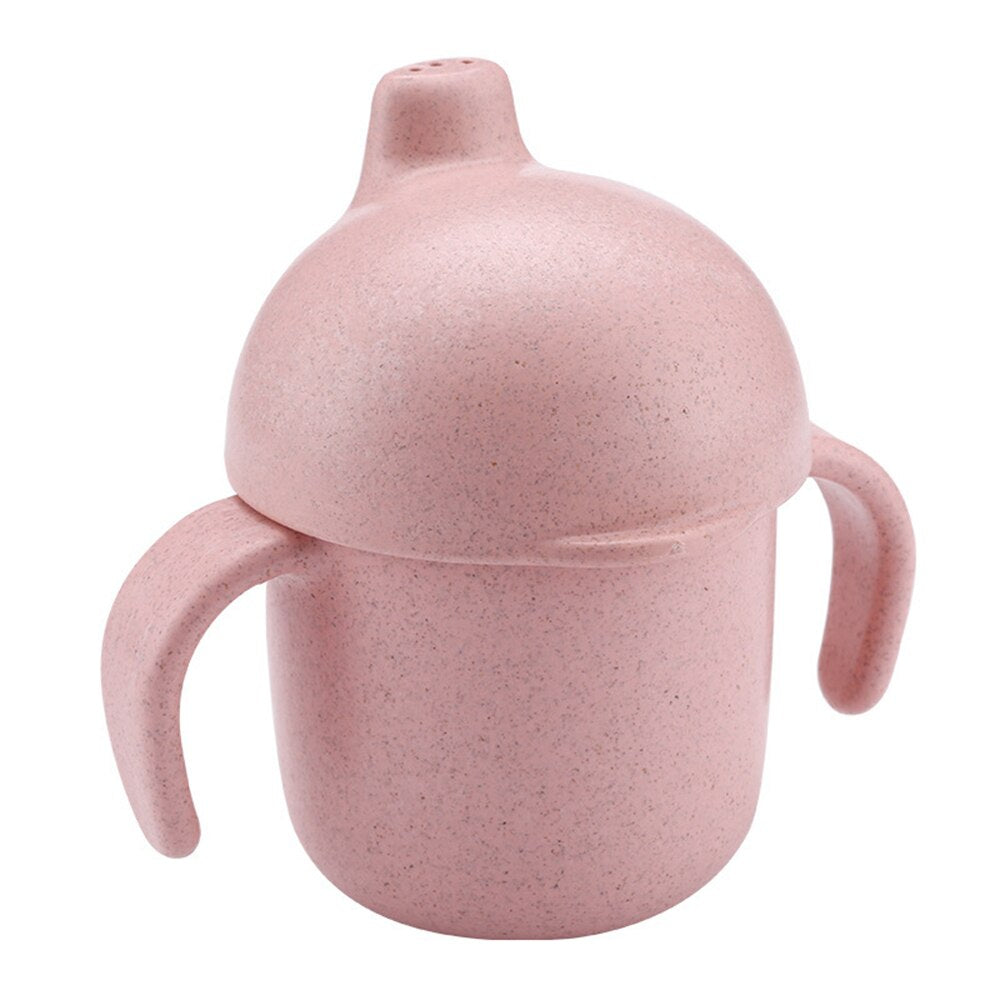 Children's Wheat Straw Leakproof Sippy Cup with Handle