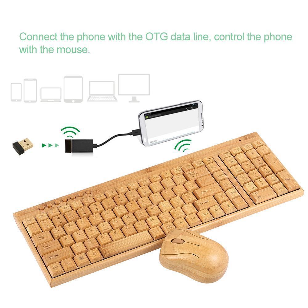 Bamboo Wireless Keyboard and Mouse Set