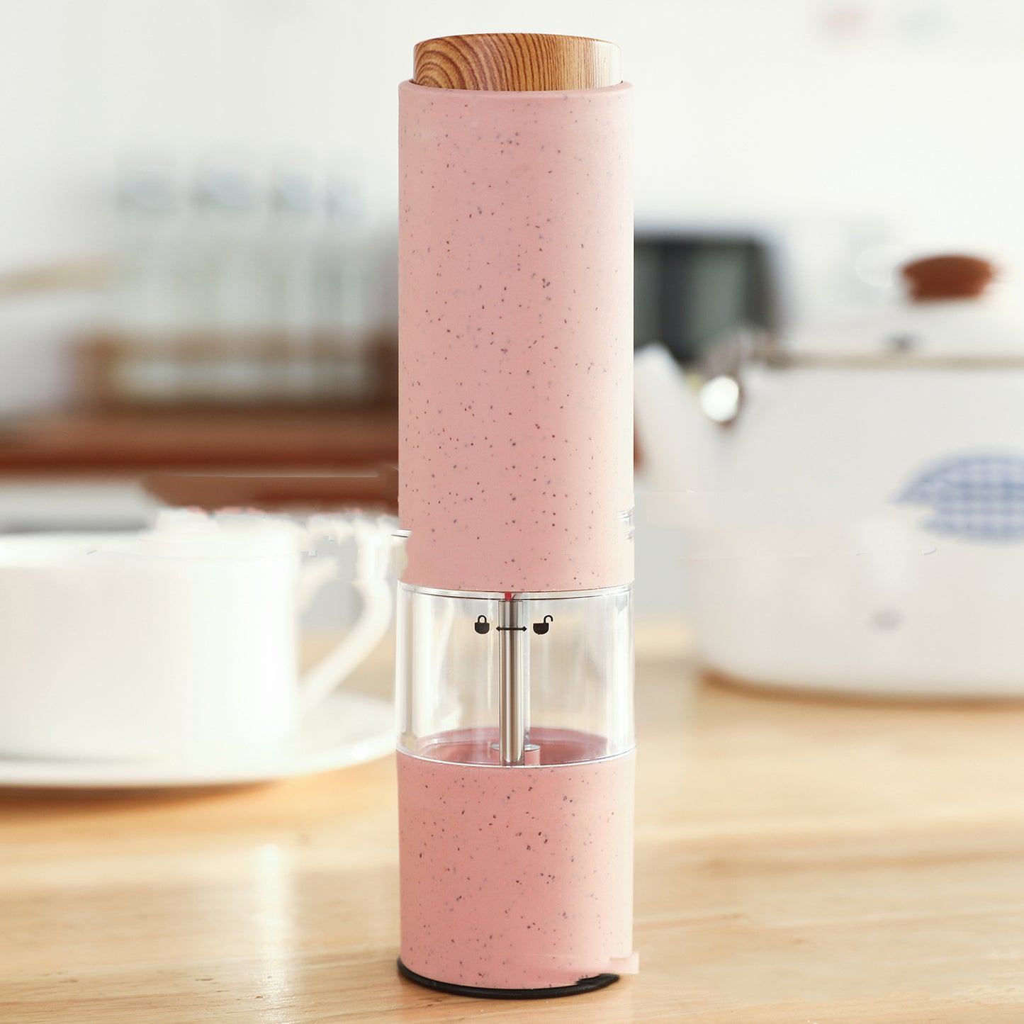 Wheat Straw Salt & Pepper Grinder Set - Electric Spice Mill