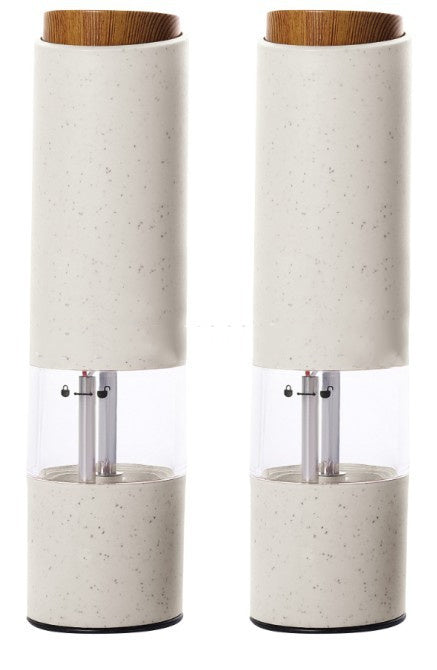 Wheat Straw Salt & Pepper Grinder Set - Electric Spice Mill
