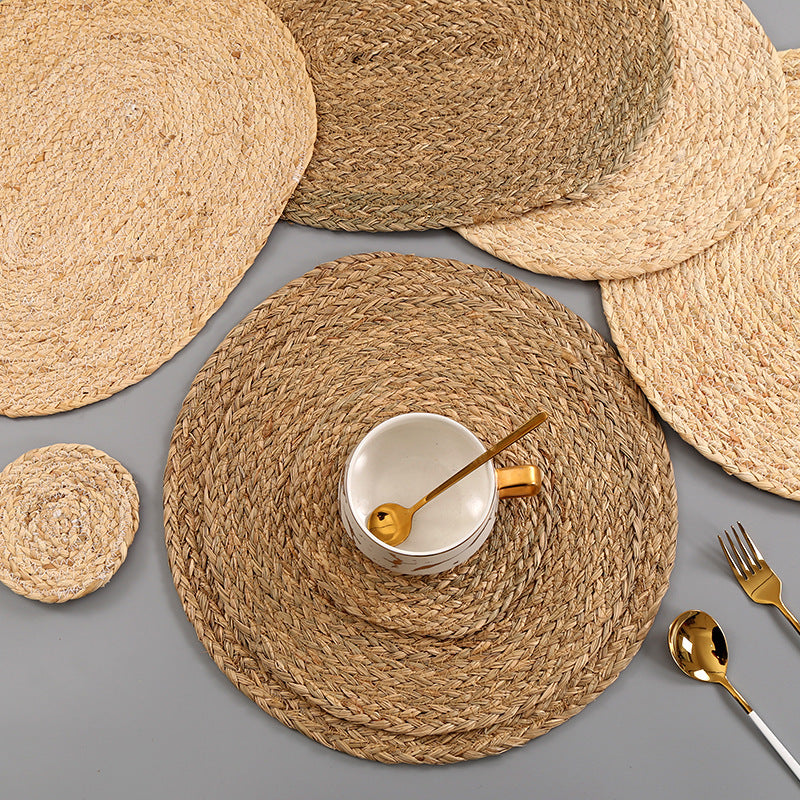 Water Grass or Corn Husk Handmade Round Placemats