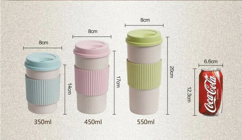 Wheat Straw Travel Mug – 350ml, 450ml, 550ml