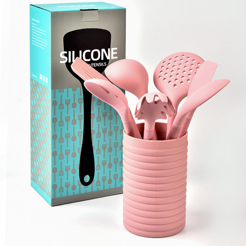 Silicone & Wheat Straw 8-Piece Kitchen Utensils Set