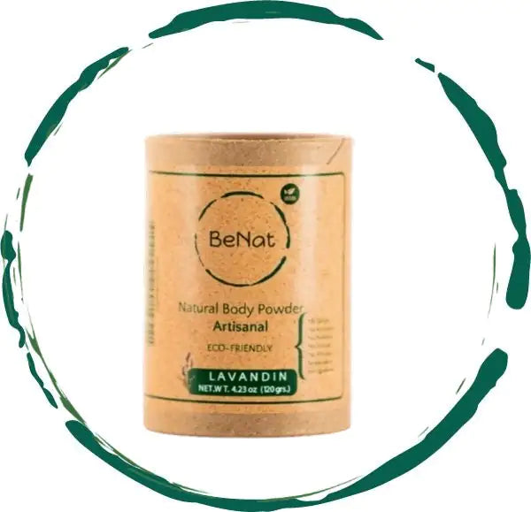 BeNat natural artisanal body powder packaging