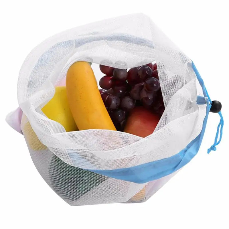 Reusable Mesh Bags - Set for Groceries, Storage, and Organization