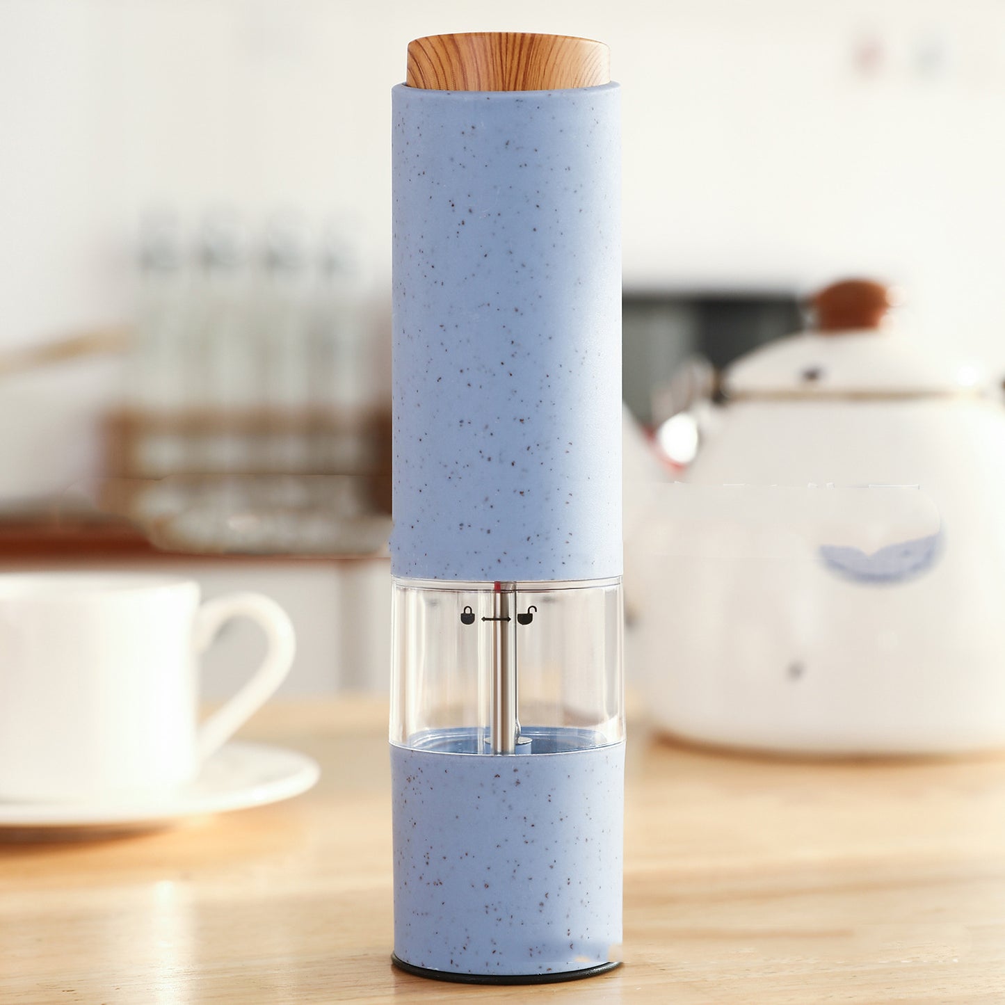 Wheat Straw Salt & Pepper Grinder Set - Electric Spice Mill