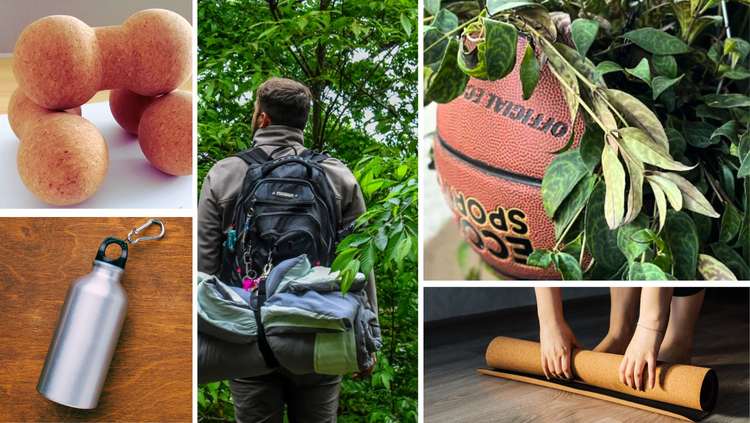 A selection of eco-friendly sports, fitness, camping, and outdoor gear, promoting an active lifestyle while prioritizing sustainability.