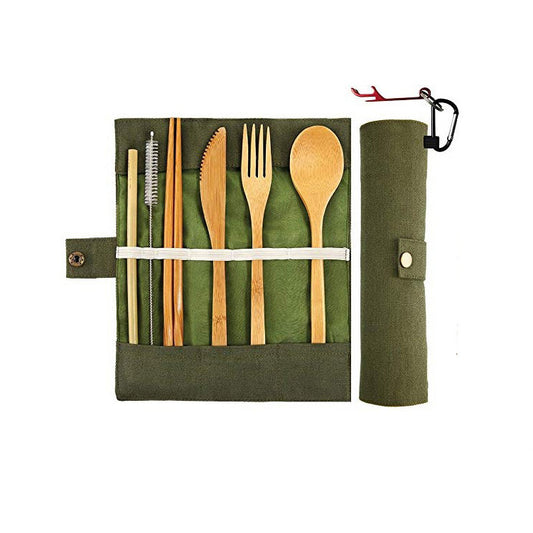 Bamboo Utensils Set - Reusable Travel Cutlery