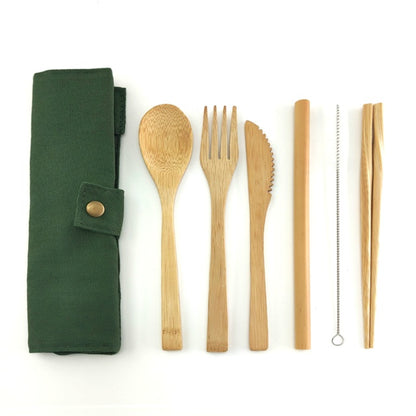 Bamboo 6-Piece Cutlery Travel Set