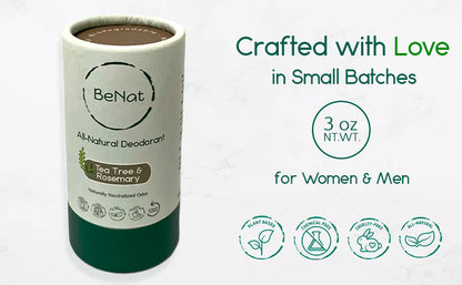 All Natural, Plastic-Free Deodorant (USA Only)