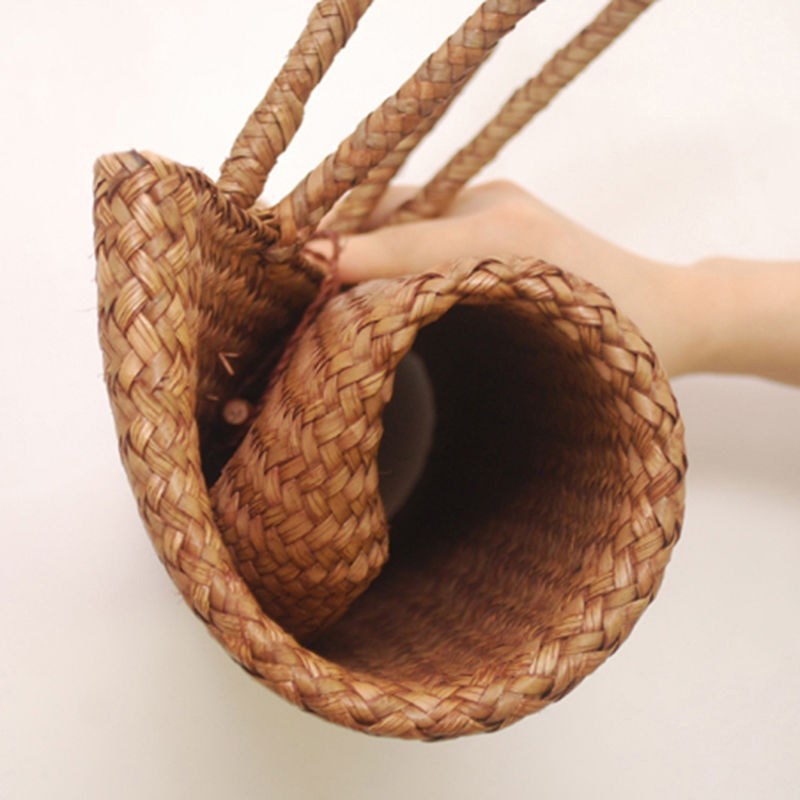 Straw Hand-Woven Beach Tote