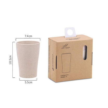 Wheat Straw 4-Piece Drinking Cups – 13.5 oz