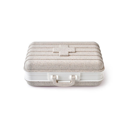 Wheat Straw Six Grid Medicine Box