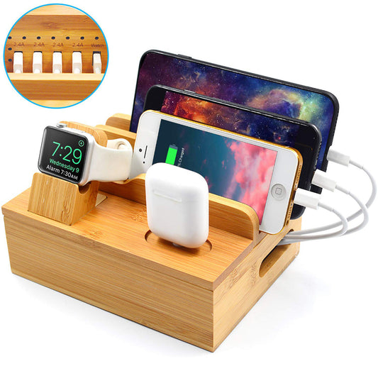 Bamboo Charger Storage Box