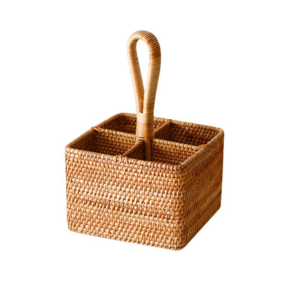 Rattan Hand-Woven Storage Basket with Handle