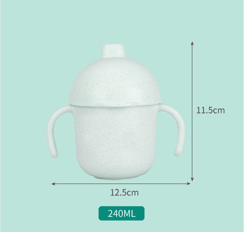 Children's Wheat Straw Leakproof Sippy Cup with Handle