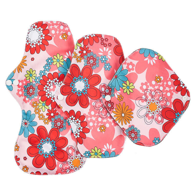 Reusable Bamboo Charcoal Menstrual Pads - 3-Pack