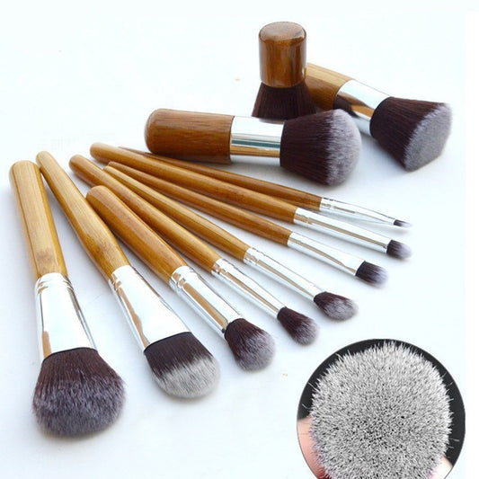 Bamboo Makeup Brush Set – 11 Pieces