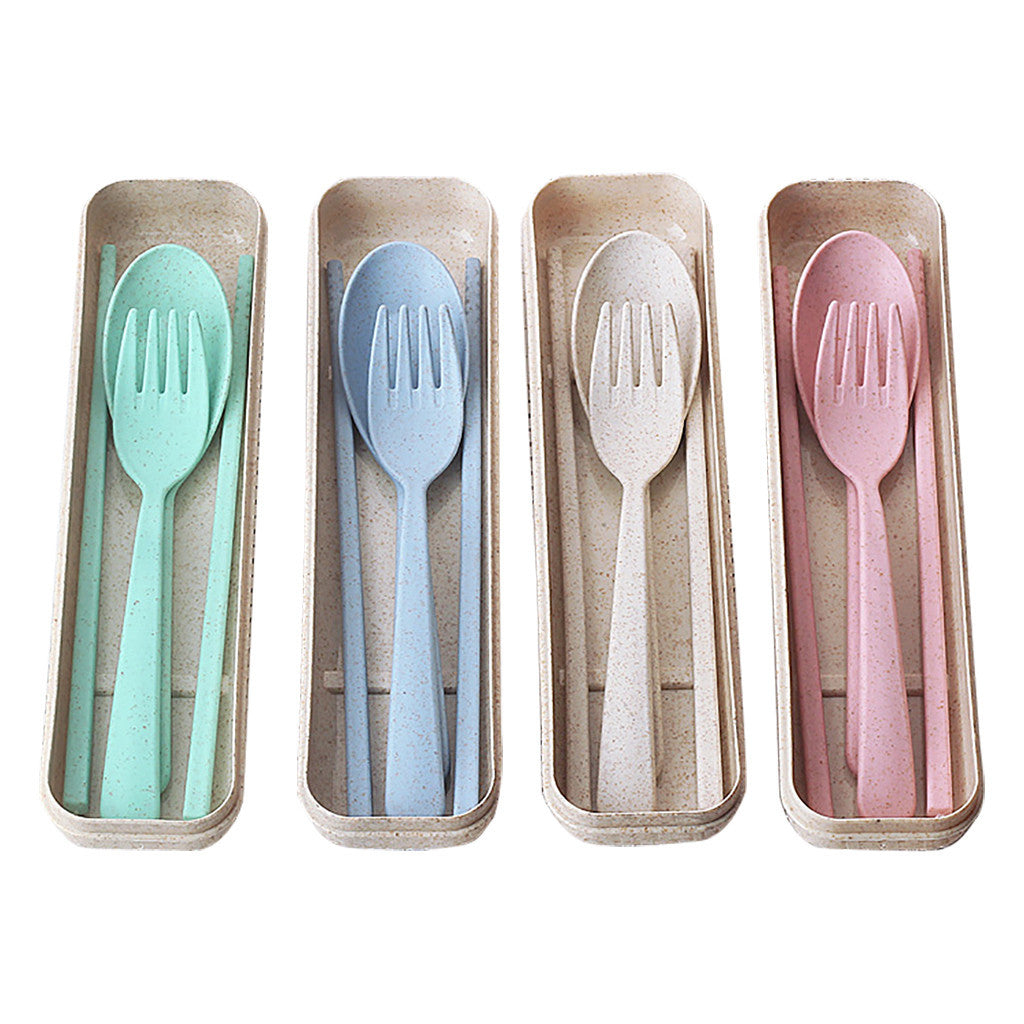 Wheat Straw Cutlery Set – 4-Piece Eco-Friendly Utensils