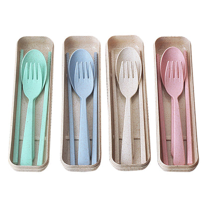 Wheat Straw Cutlery Set – 4-Piece Eco-Friendly Utensils