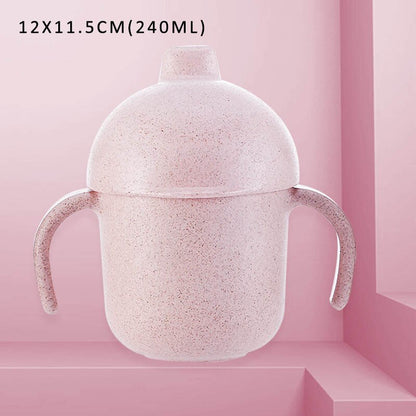 Children's Wheat Straw Leakproof Sippy Cup with Handle