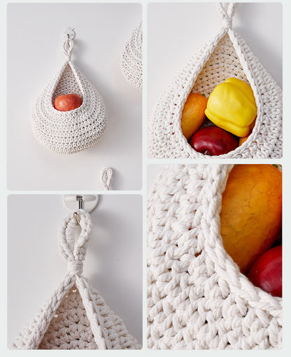 Hanging Crochet Cotton Basket - 3Pc